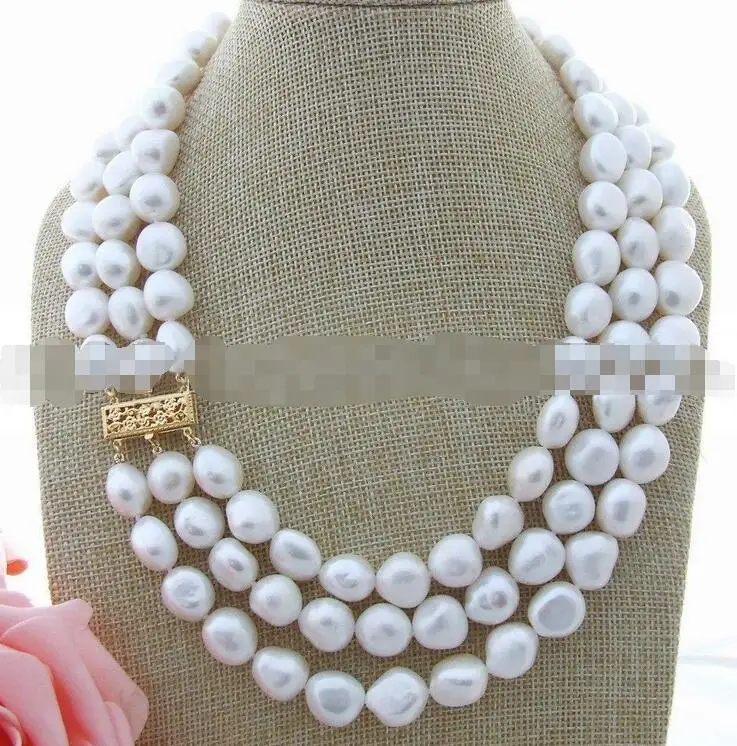 

17"-19" 12-13mm AA White Baroque Pearl Necklace