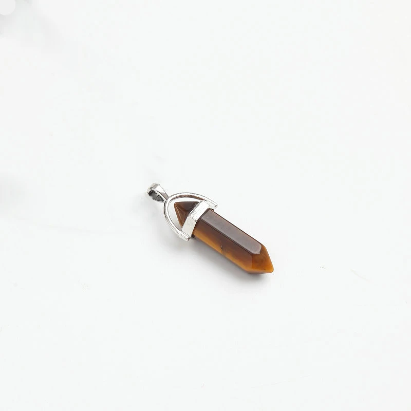 tiger eye Meajoe Трендовое ожерелье с кулоном из натурального кристалла, аксессуары 25 цветов, ювелирные аксессуары для женщин - Окраска металла: tiger eye