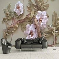 custom any size mural wallpaper 3d stereo relief flowers tree photo wall painting living room tv sofa backdrop wall home decor