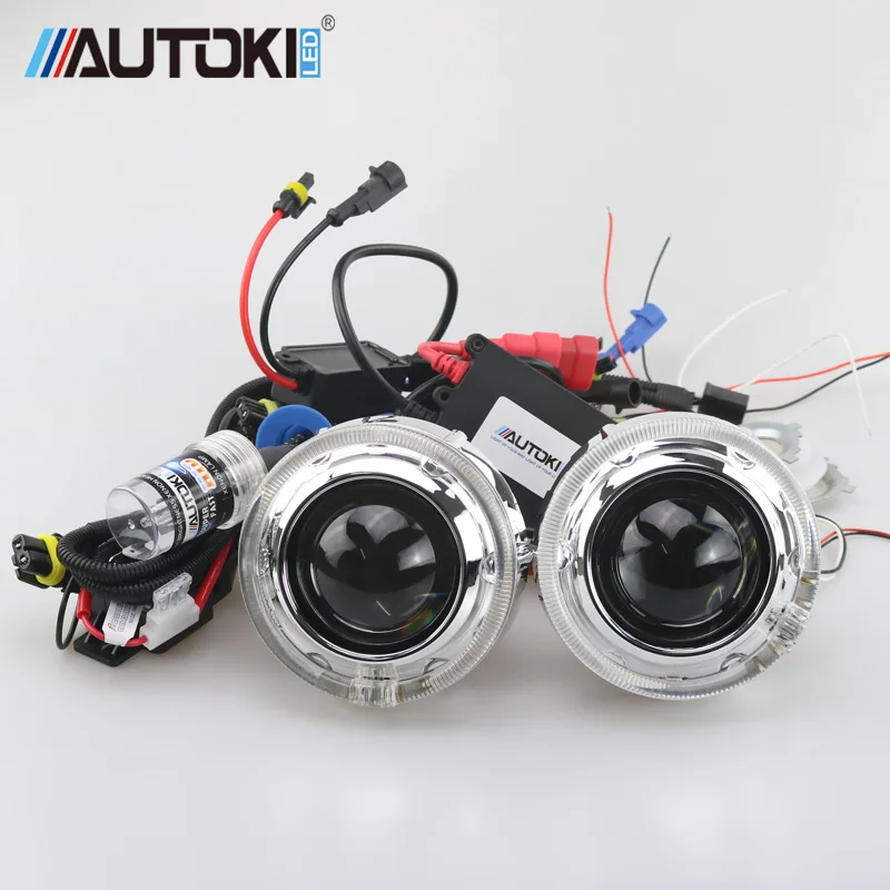 

Бесплатная доставка 2017 Autoki 3,0 дюймов gti Shroud с 2,5 дюймовым H1 Mini Hi/Low линзы проектора bi xenon комплект для фар модернизации