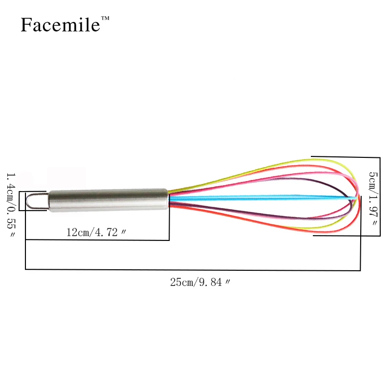 2 Facemile 1 шт. Миксер с венчиком для напитков, взбиватель яиц, силиконовые взбиватели для яиц, кухонные инструменты, ручной миксер для яиц, пенообразователь Wisk, кухонный блендер - Цвет: 2