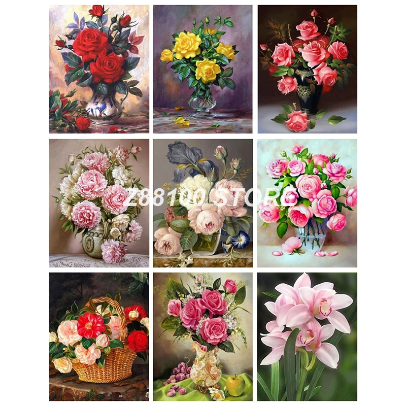 Алмазная картина цветок вышивка крестом Вышивка Цветочные фотографии горный