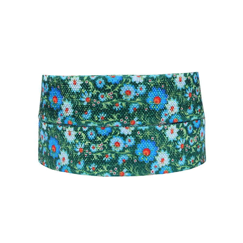 

(50yards/lot) Wholesale flower printed fold over elastic
