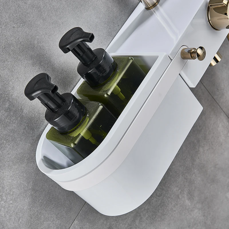 Золотисто белая Душевая система настенное крепление полка для хранения набор