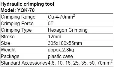 Сделано в Китае Хорошее качество смарт YQK-70 ручной гидравлический кабельный наконечник обжимной инструмент