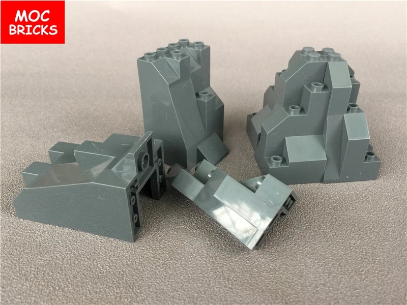 50 шт./лот кубики Moc DIY s557 и s559 темно-серый холм/Горные камни для сада камней рок развивающие строительные блоки фигурка подарки для детей