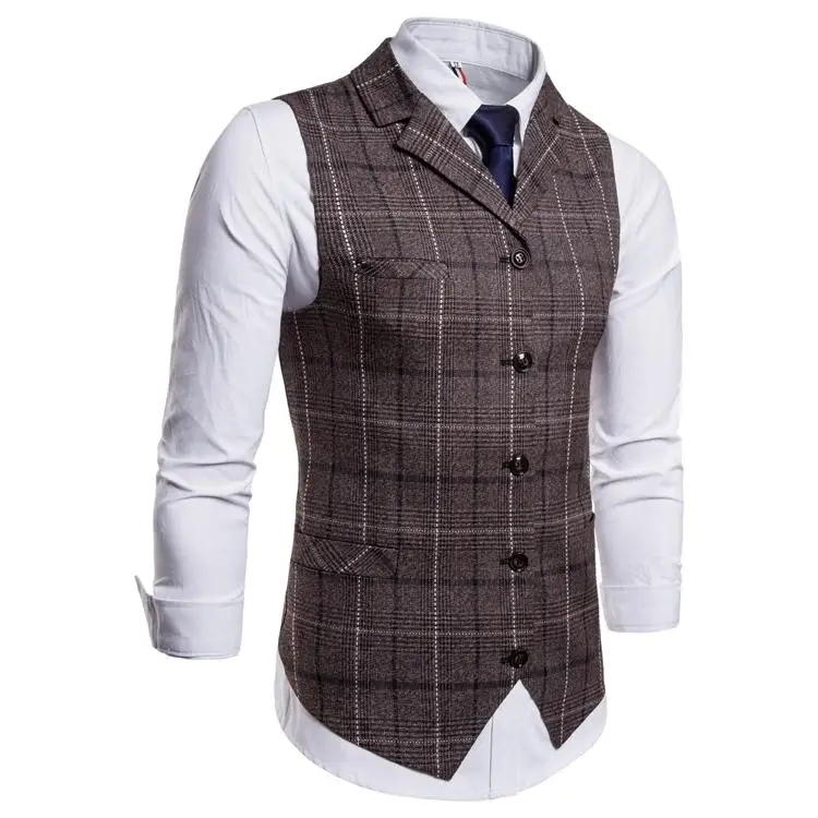 Мужской облегающий жилет повседневный деловой без рукавов 2019|Костюмные жилеты| |
