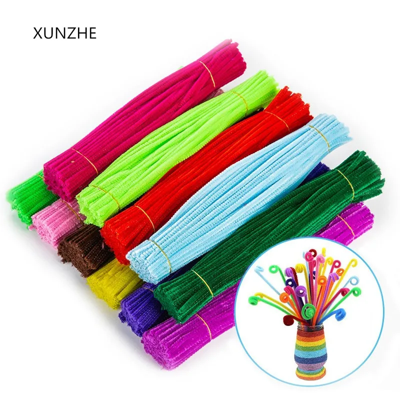 XUNZHE DIY 100 шт 6 мм* 300 мм шенилловые стебли очистители труб Детская плюшевая обучающая игрушка красочный очиститель труб игрушки ручной работы