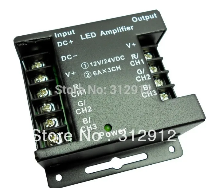 Светодиодный RGB усилитель мощности DC12 24V вход 6A * 3 канала|amplifier radio|rgb e27rgb digital |