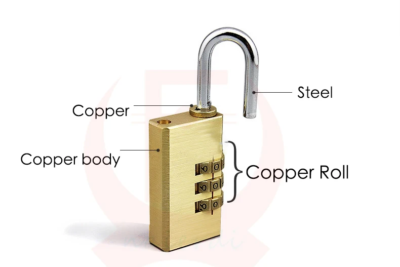 NED высококачественный медный мини замок с 3 значным кодом паролей для путешествий