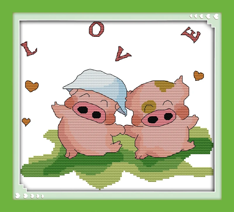 

Поросенком макдаллом, с надписью mom's love вышивка крестиком комплект 14ct 11ct Количество печати холсты стежков вышивка DIY ручной работы Рукодели...