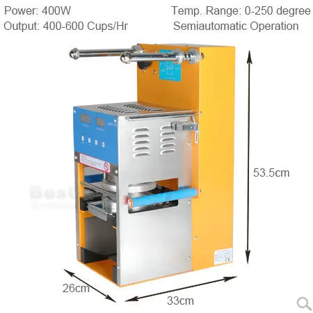 Цифровой дисплей ручная машина для запечатывания стаканчиков