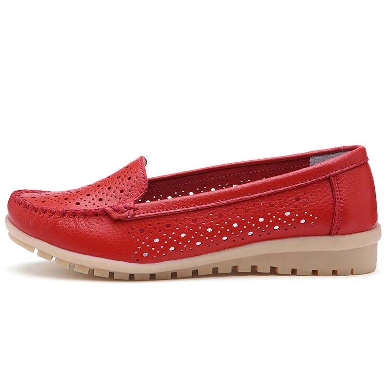 Лоферы BeckyWalk женские из натуральной кожи балетки без застежки с вырезами лоферы