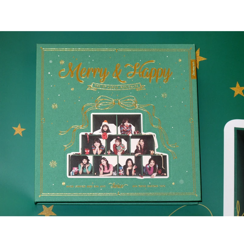 Подписанный дважды автограф первый следующий Рождественский альбом MERRY& HAPPY CD+ Фотокнига+ подписанный posterr K-pop 122017