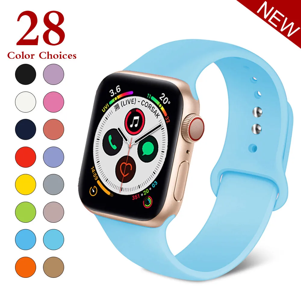 Спортивный мягкий силиконовый сменный ремешок 38 мм от mu sen для Apple Watch версии 1, 2, ремешок 42 мм на запястье, ремешок для iWatch Sport - Цвет ремешка: Sapphire