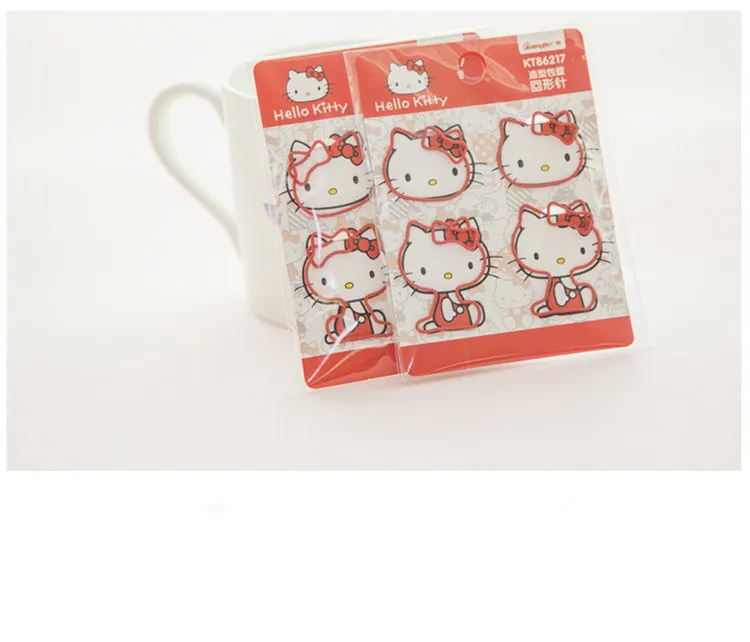 4 шт./упак. рисунок «Hello Kitty» мультфильм металлический Бумага клип креативная Закладка Украшение Аксессуары канцелярские принадлежности для школьных канцелярских товаров G41