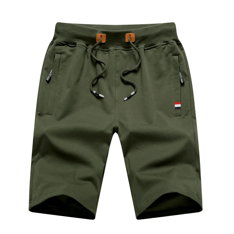 army green Бренд Woodvoice, хлопковые повседневные мужские шорты, мужские однотонные шорты, летние мужские пляжные шорты, шорты для бега на шнурке, 21 - Цвет: army green