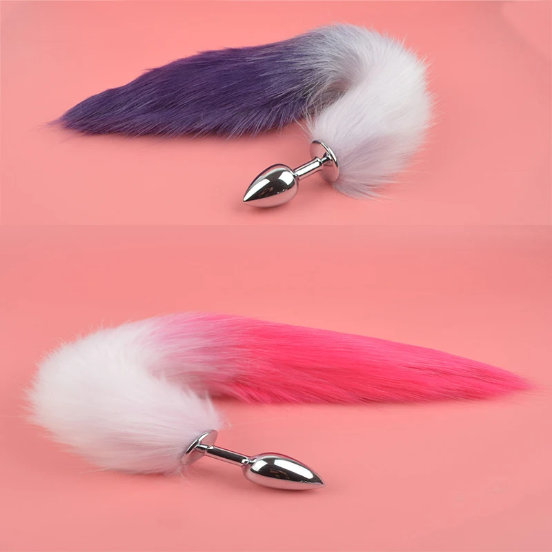 3 размера Анальная пробка металлический лисий хвост из искусственного меха