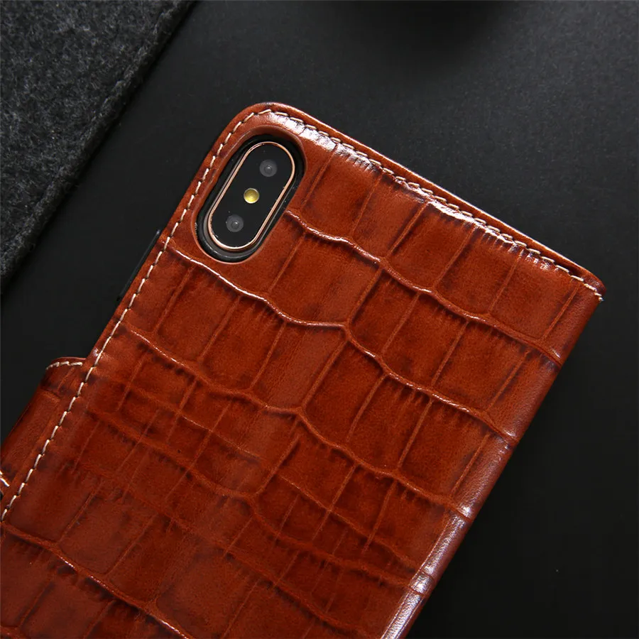 Роскошный флип-чехол-кошелек для Iphone Xs Max Xr X 8 7 Plus из натуральной кожи с узором «крокодиловая кожа», магнитный держатель для карт, чехол-подставка