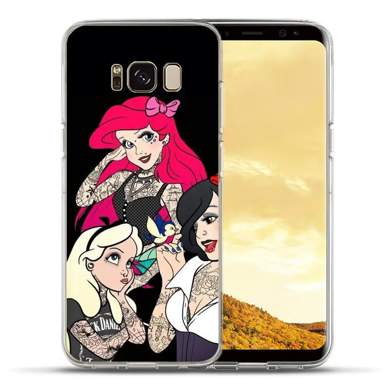 Для samsung Galaxy S8 S9 Plus S6 S7 Edge Note 8 роскошный чехол с татуировкой Русалочка Aisha силиконовый чехол - Цвет: 02