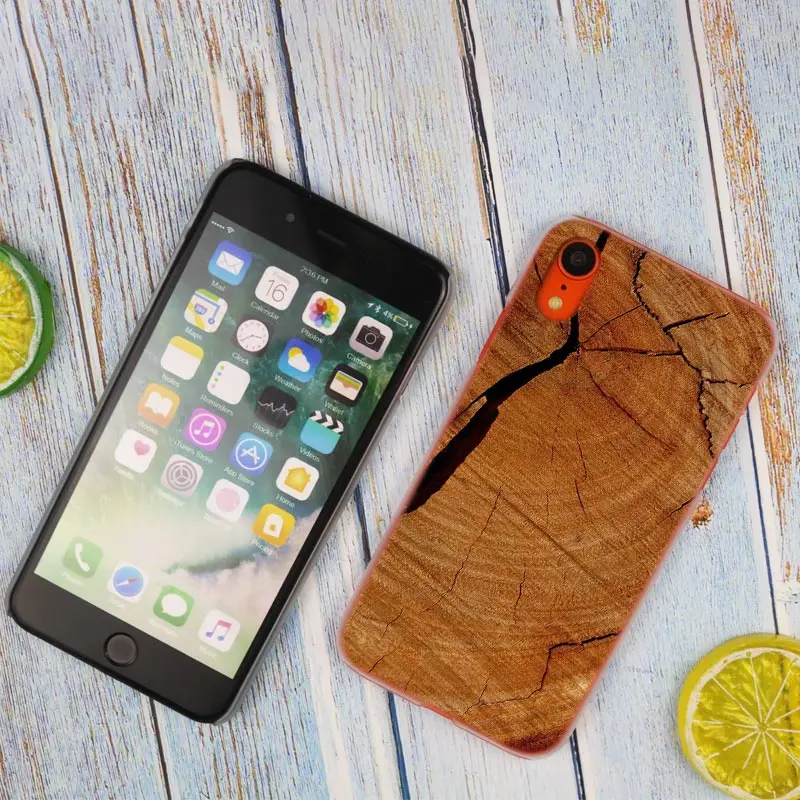 Binful модный прозрачный жесткий чехол для телефона с текстурой дерева iPhone X XS Max XR 8 7
