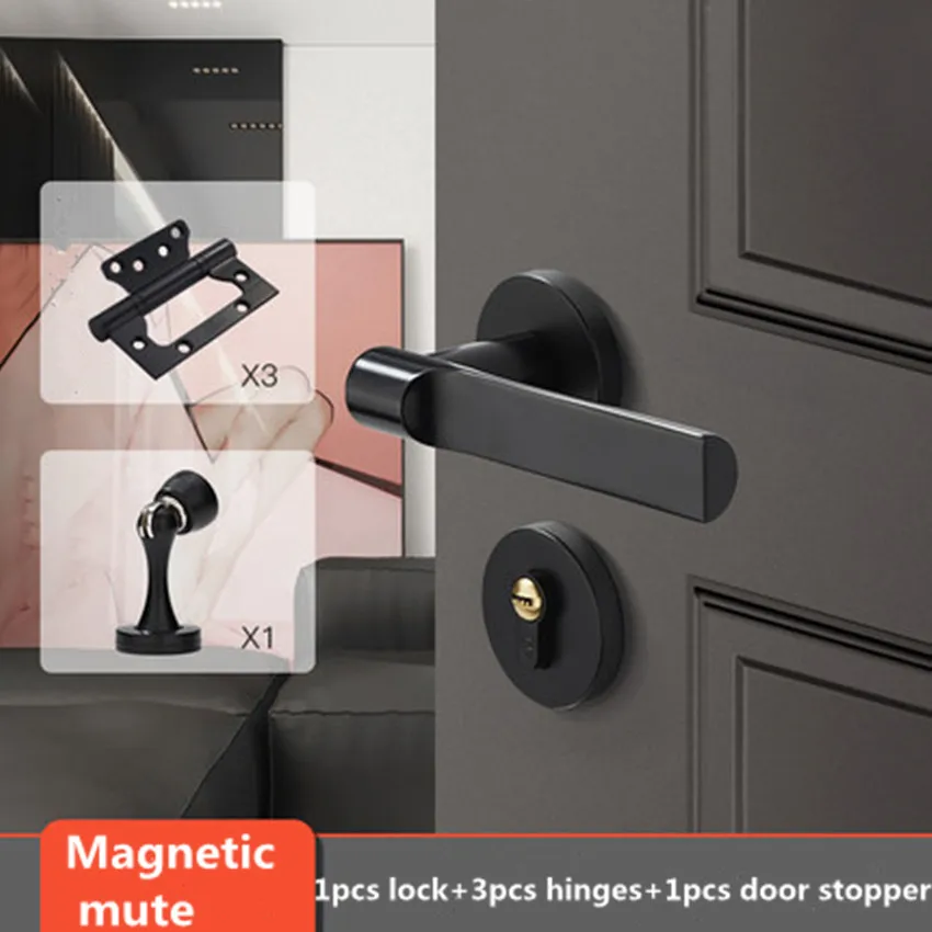 Современная мода роскошный золотой бесшумный магнитный замок для межкомнатной