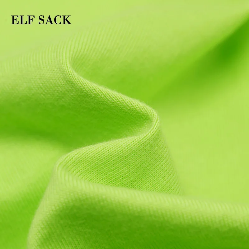 ELFSACK новинка весны 2019 женская футболка хлопок на каждый день круглый вырез