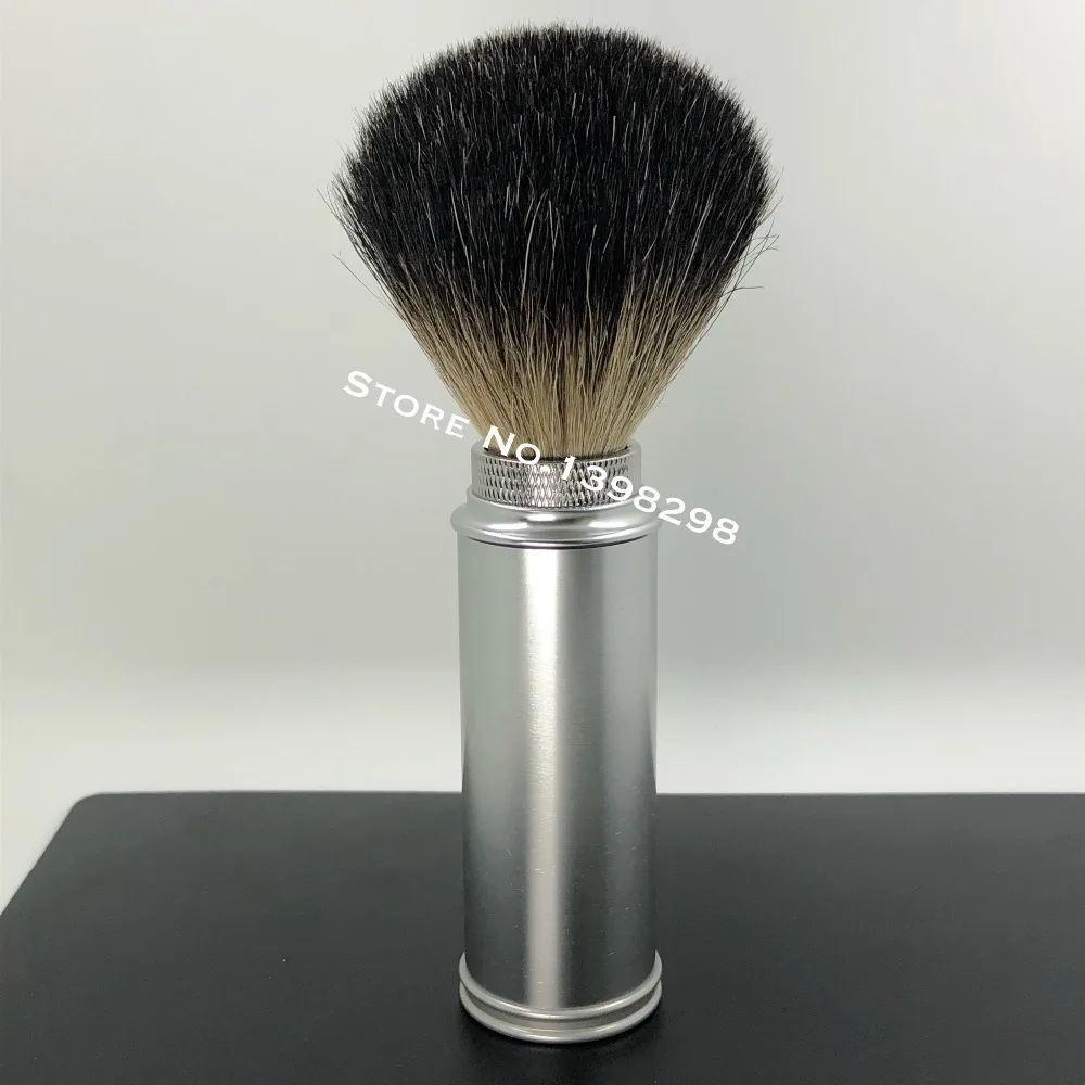 CSB дорожная Щетка для бритья Черный барсук Узелок волос 20 мм Алюминиевая Матовая