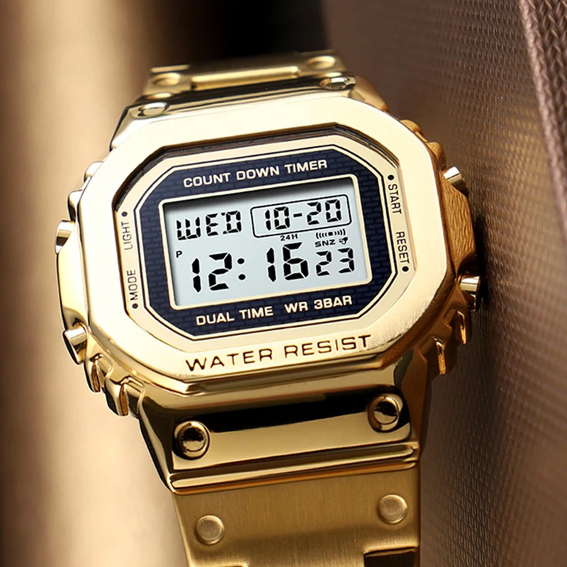 Часы мужские спортивные водонепроницаемые из нержавеющей стали - купить по