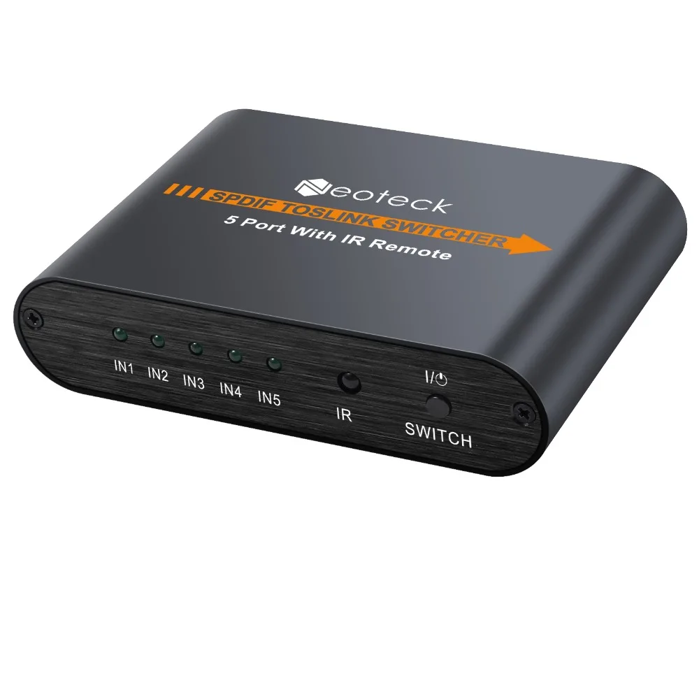 Proster 5x1 Цифровой оптический аудио коммутатор SPDIF/Toslink коммутатор 5x1 с ИК-пультом дистанционного управления оптический TosLink вход для AV усилителя