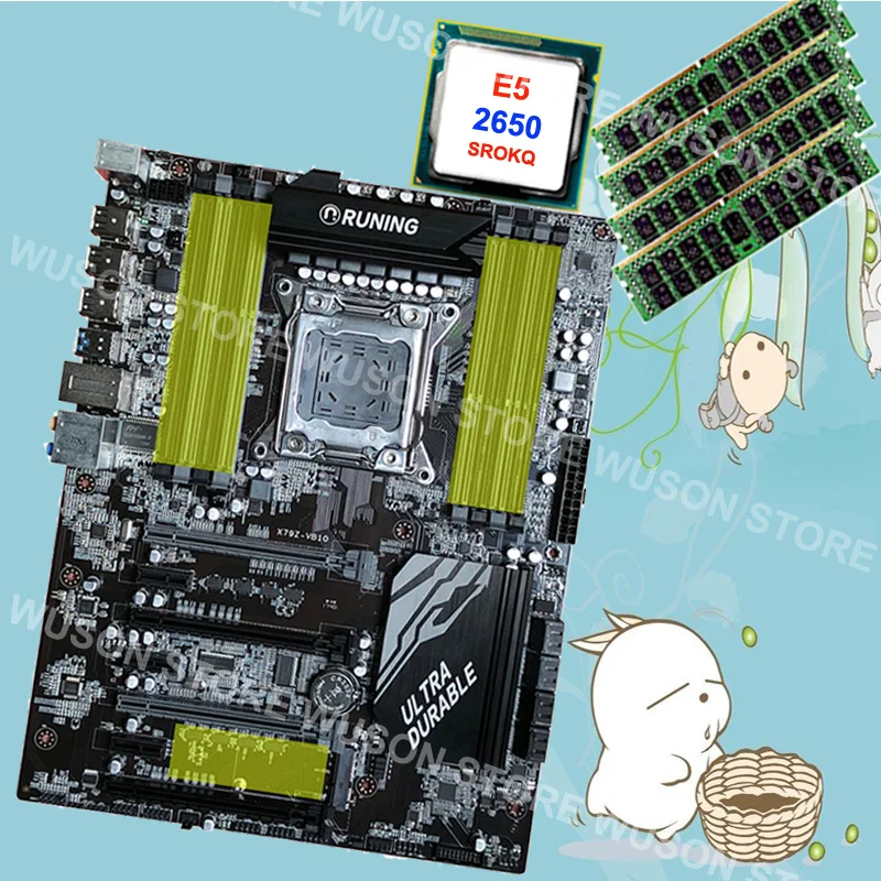Игровой ПК от известного бренда Runing Super ATX X79 материнская плата с процессором Intel