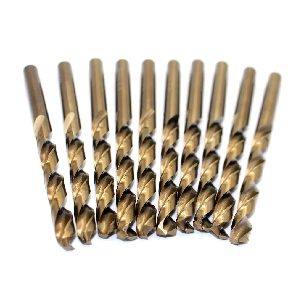 10PCS Twist Drill Bits 6.1 6.2 6.3 6.4 6.5 6.6 6.7 6.8 6.9 7mm HSS-CO M35 Cobalt Steel Straight Shank For Stainless | Инструменты