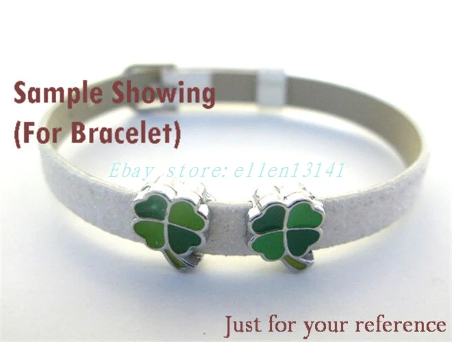 5 шт. 8 мм Клевер слайд шарм с яркой цветной эмалью может через ошейник ремень для