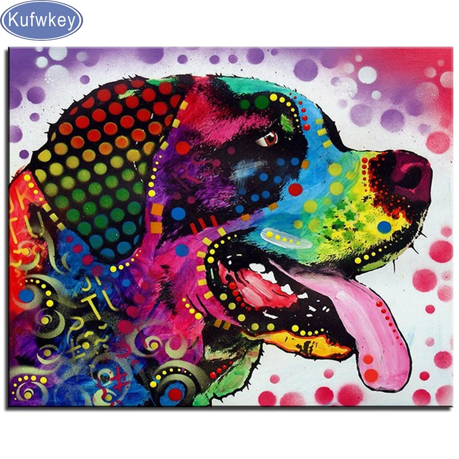 Алмазная мозаика с изображением Бернара собаки 5d для творчества алмазная