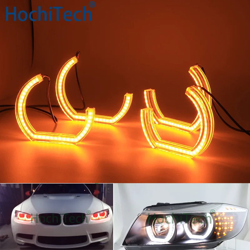 Светодиодный светильник Angel Eye для BMW 7 Series E38 1994 2001 DTM M4 двойной белый янтарный с