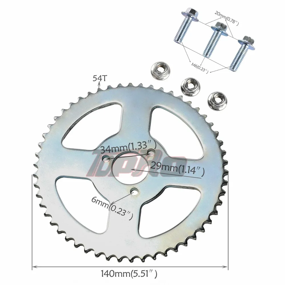 TDPRO T8F 54T 26 мм/29 мм/35 мм Задняя цепная Звездочка Cog для 2 такта 47cc 49cc 110cc 125cc 140cc Карманный Dirt Pit Bike Chopper