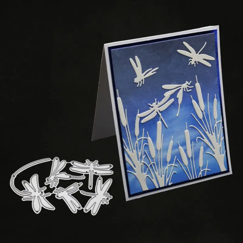 Дерево Стрекоза птица металлическая резка штампы трафарет для скрапбукинга