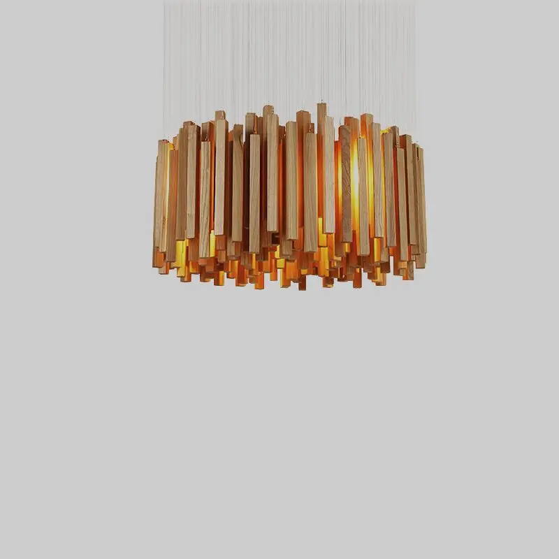 Solid wood modern pendant light Chinese Nordic creative minimalist living room dining ball wooden lamp|pendant lamp|wood lampmodern |
