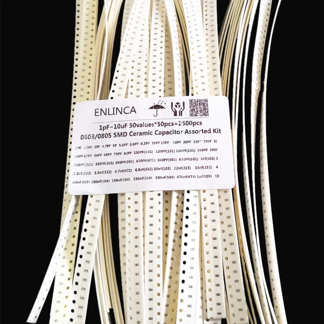 2500 шт./лот 0603 0805 SMD керамический конденсатор Ассорти Комплект 1pF~ 10 мкФ SMD керамические конденсаторы набор образцов 22PF 220PF конденсатор