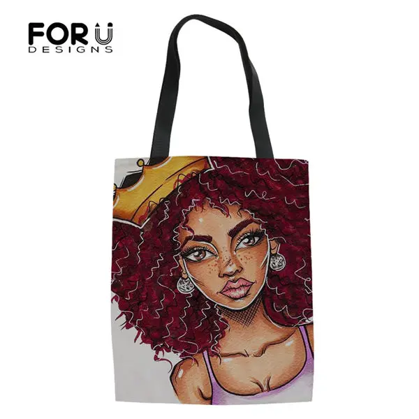 FORUDESIGNS/сумки для девочек в африканском стиле, модные сумки для покупок, сумки для девочек из хлопка и льна, женские сумки, крутой холст - Цвет: CDWX959Z22