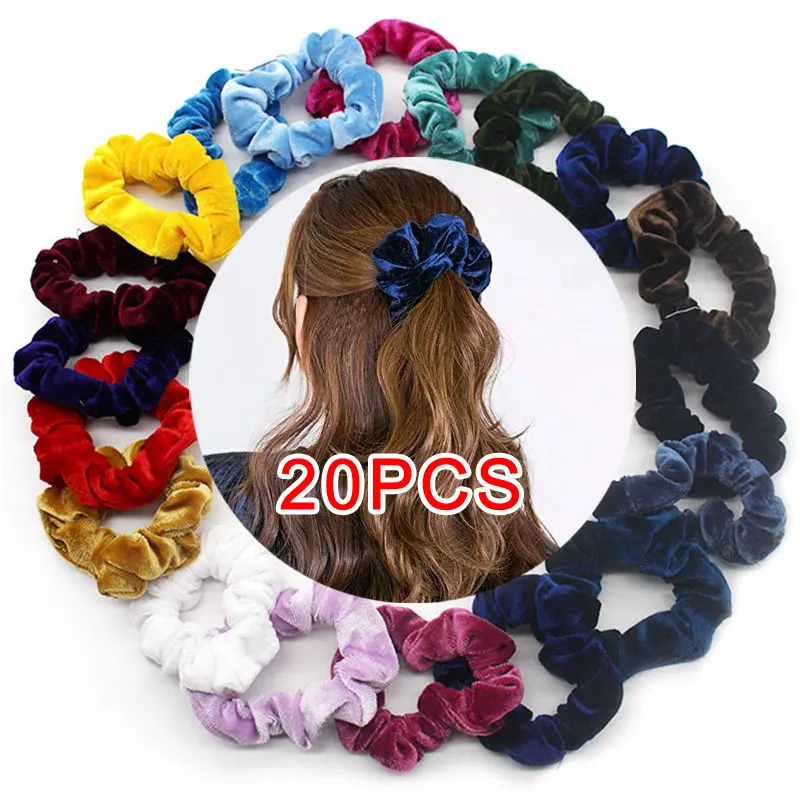 50 шт Красочные Прекрасные резинки для волос Бархатные эластичные аксессуары