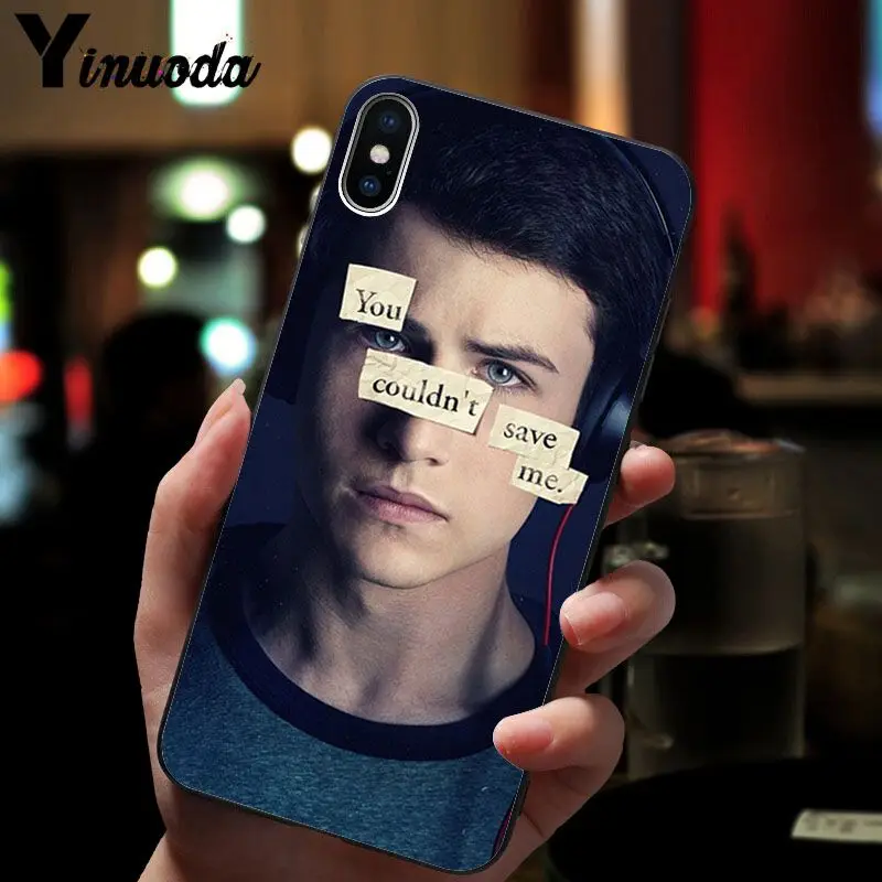 11pro MAX 13 причины почему умный чехол черный мягкий для телефона iPhone 5 5Sx 6 7 7plus 8 8Plus X XS