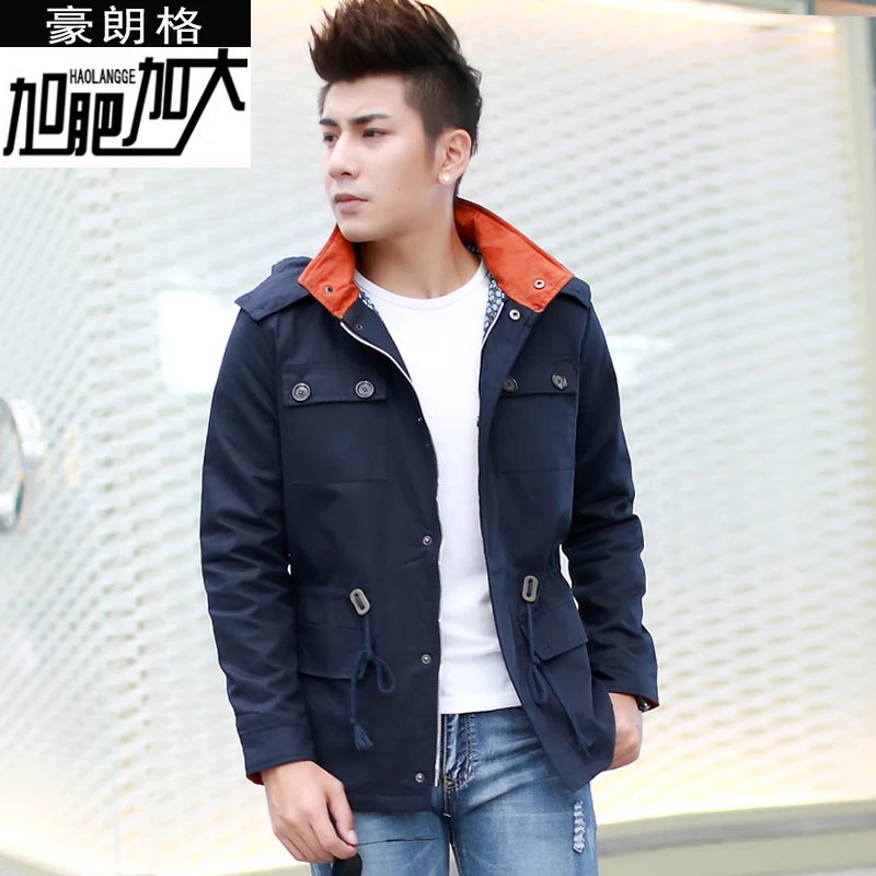 Мужской Большой размер плащ мода жира куртки сверхбольших верхняя одежда очень