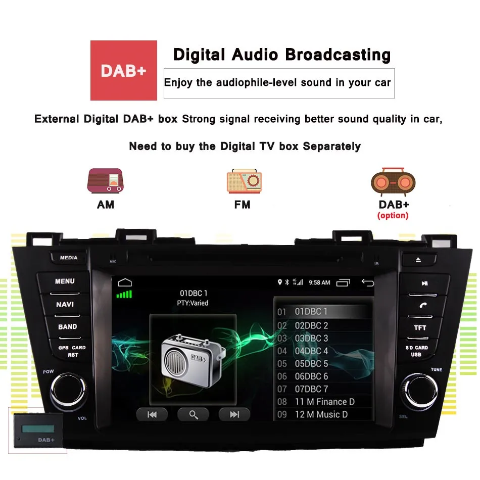 Android 10 автомобильный DVD GPS навигатор для Mazda 5 2009 2013 радио магнитофон поддержка SWC