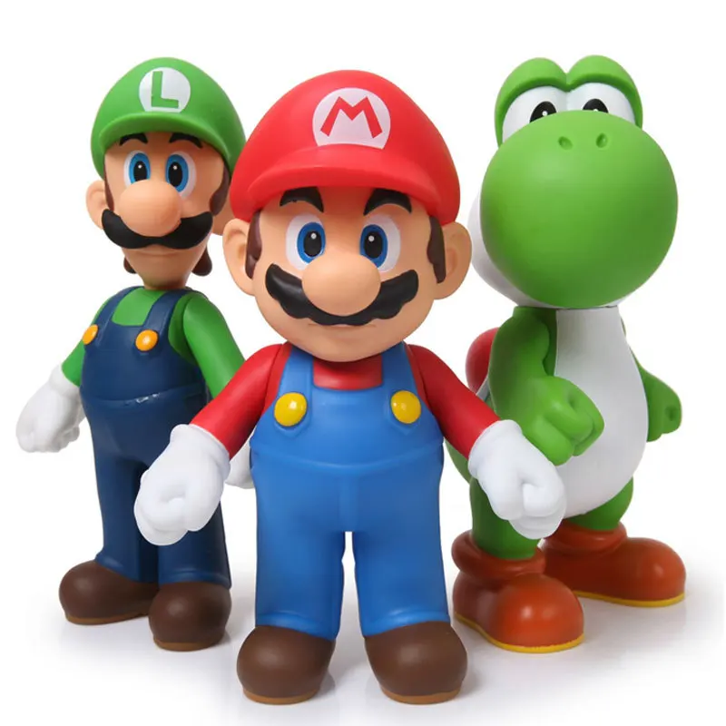 6 шт./партия Супер Марио Bros waluigi зеленый дракон фигурки Набор с коробкой Супер Марио серии 3 bros фигурки аниме вечерние игрушки