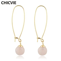chicvie fashion pink handmade earrings for women long chain earring crystal statement vintage ethnic jewelry earrings ser190075