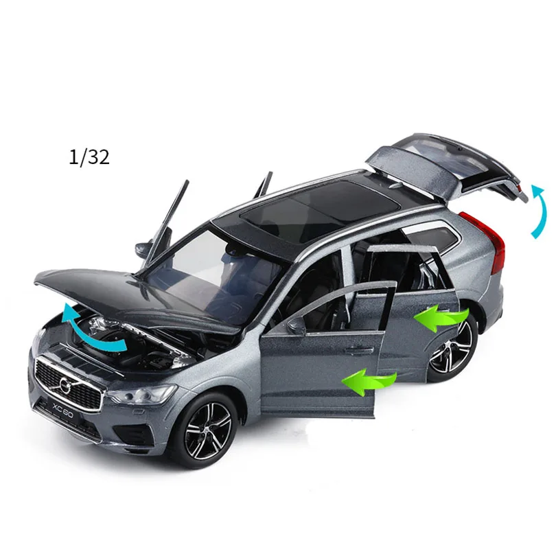 Новая модель 1/32 XC60 имитация внедорожника модель 6 открытые двери, звук и свет функция эха игрушечный автомобиль детская коллекция