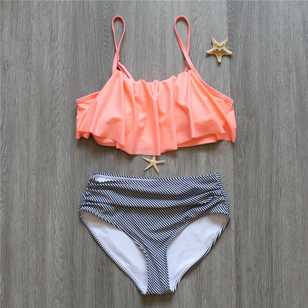 2017 бикини для женщин с открытыми плечами Купальник высокой талией бразильское