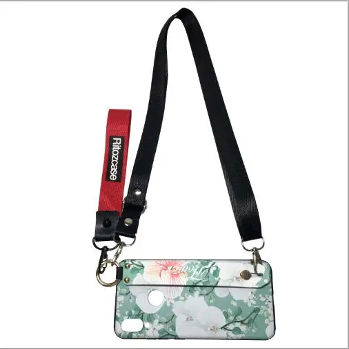 phone bag case Чехол из ТПУ для Xiaomi Redmi Note 7 5 6 iPad pro 4 K20 pro mi 9 8 A1 A2 A3 lite 9T CC9 чехол наручный браслет с цветами держатель плечевой ремень - Цвет: phone bag case