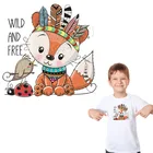 Наклейки на одежду с лисой, нашивки с принтом кавайных букв для детей, большая Высококачественная легкая аппликация с утюгом на Parches